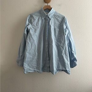 The Frankie Shop Blue Oversized Button Down Shirt One Size